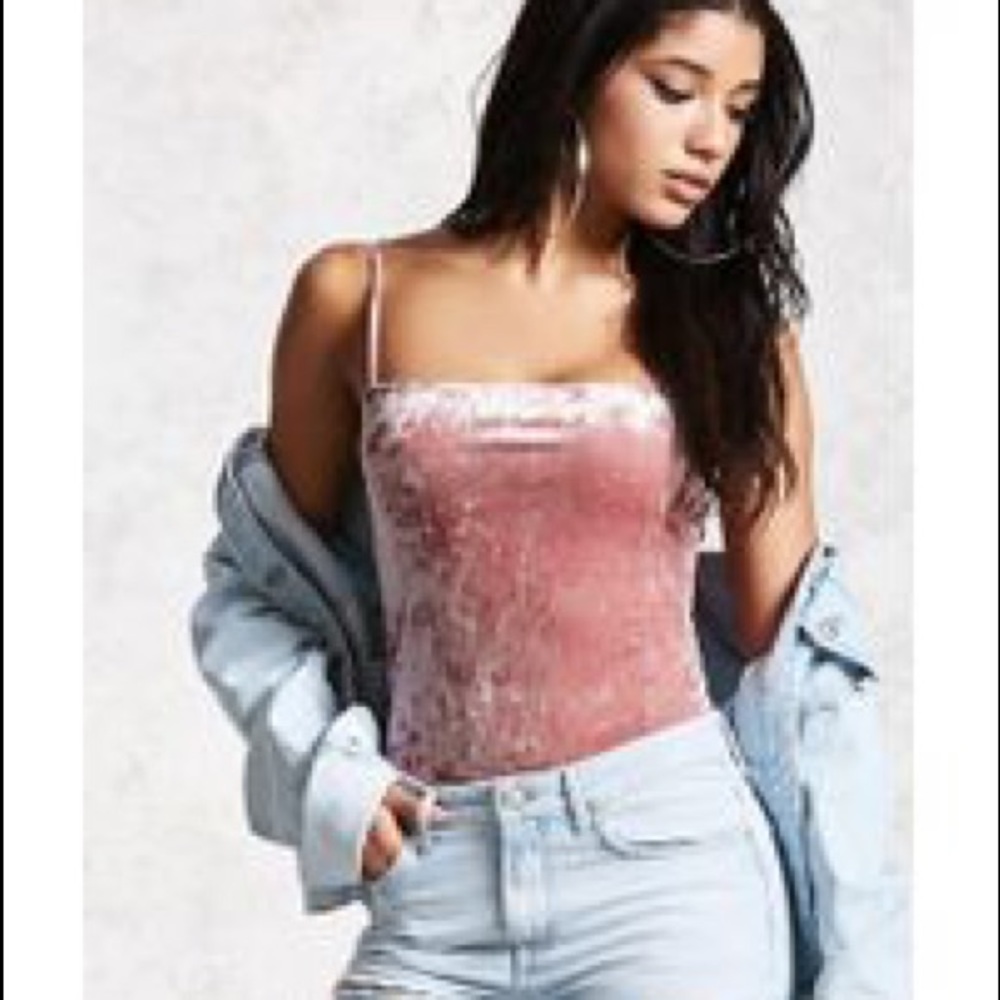 NWT pink velvet bodysuit!